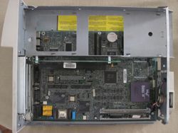 Compaq Presario 433's drawer with motherboard and riser card